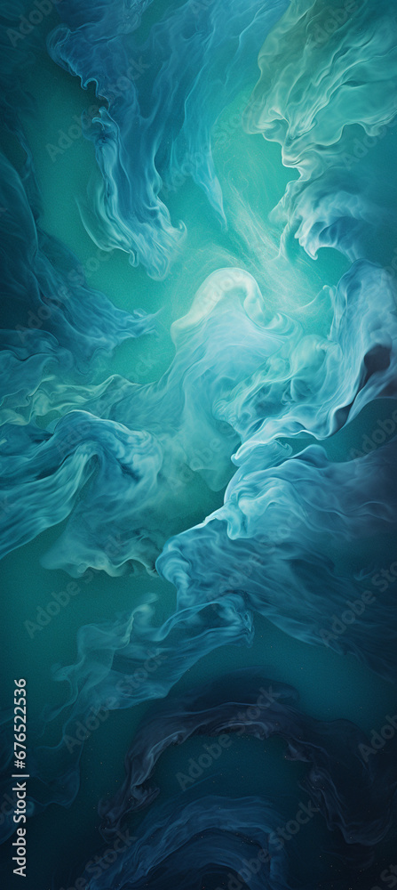 Obraz premium the wallpaper colorful waves covering the background, in the style of dark sky-blue and dark aquamarine, fluid formation, polished surfaces background created with Generative Ai