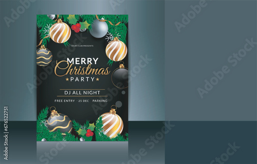 Christmas party flyer and poster template design
