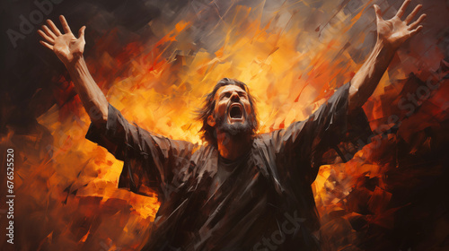 Valokuva Passion of Christ Artwork: An emotionally charged artwork depicting the Passion