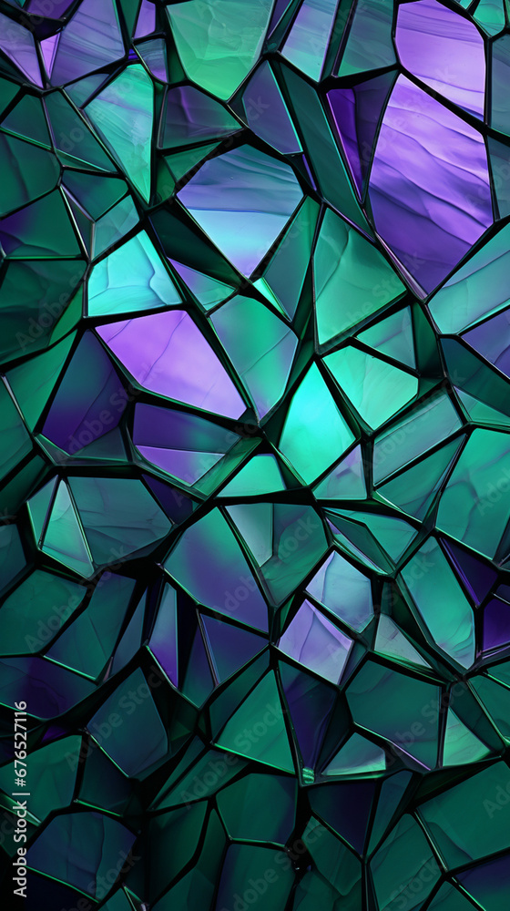 Lavender and Forest Green, Abstract pattern of glass crack created with Generative Ai Lavender and Forest Green, Abstract pattern of glass crack created with Generative Ai