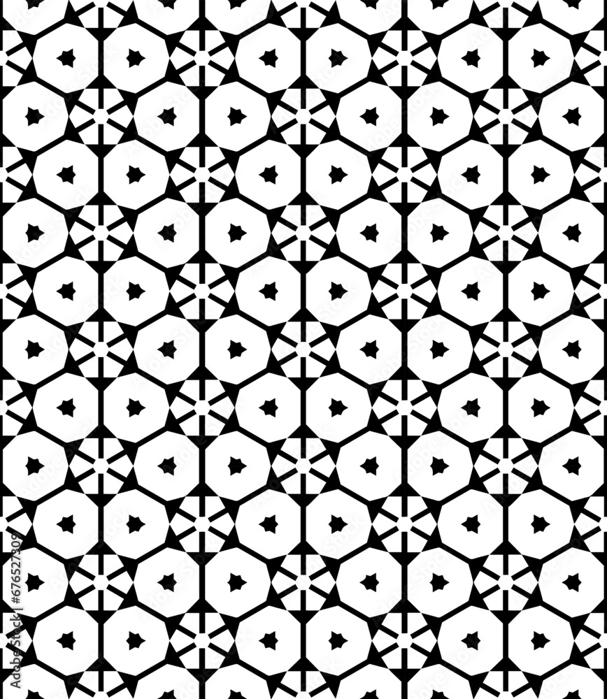 Black and white seamless abstract pattern. Background and backdrop. Grayscale ornamental design. Mosaic ornaments. Vector graphic illustration. EPS10. Black and white seamless abstract pattern. Background and backdrop. Grayscale ornamental design. Mosaic ornaments. Vector graphic illustration. EPS10.