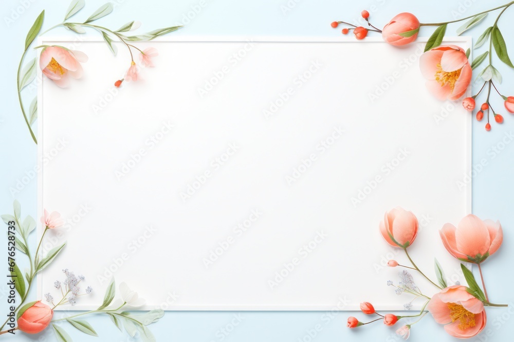 spring floral background with copy space