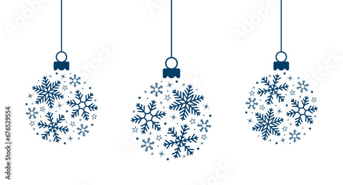 Christmas balls with snowflakes