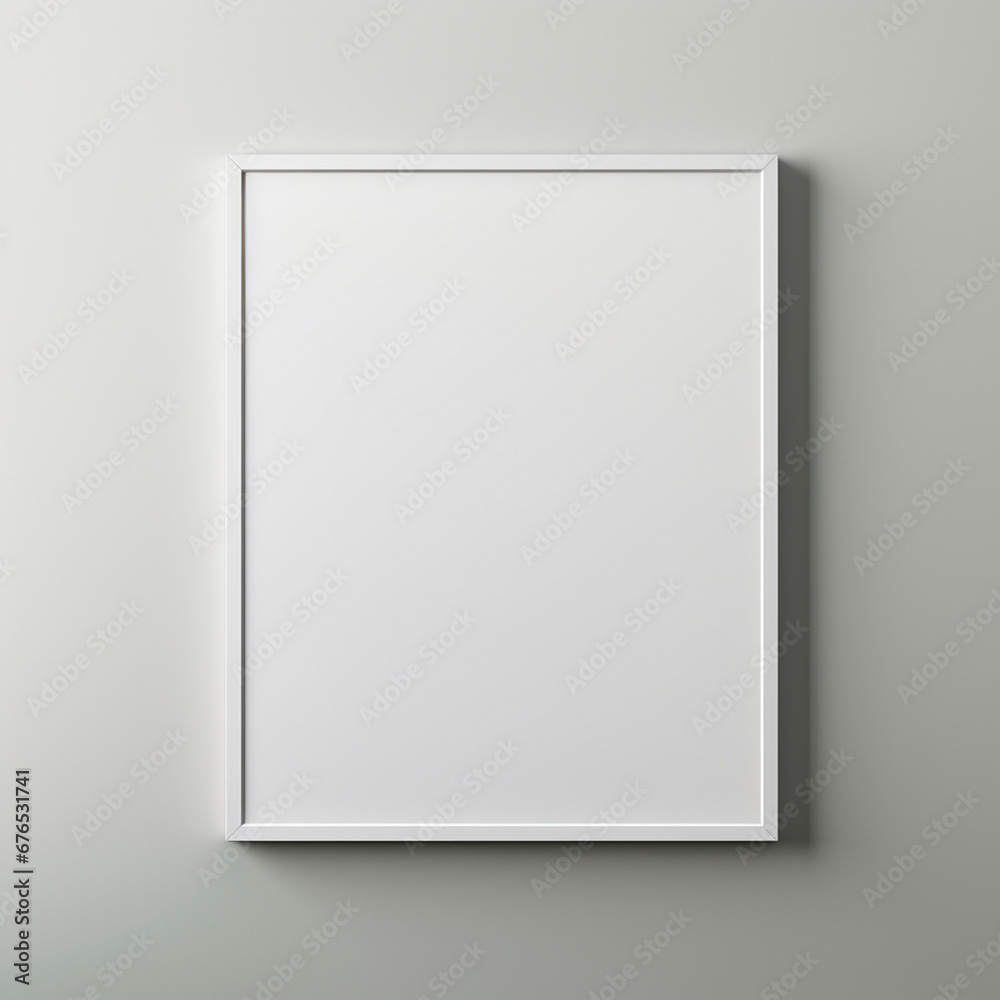 a realistic blank photo frame hanging on a wall created with Generative Ai a realistic blank photo frame hanging on a wall created with Generative Ai