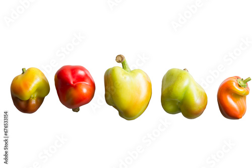Paprika. Bell peppers isolated on white, png