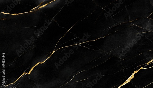 Textured of the black marble background. Gold and white patterned natural of dark gray marble texture. photo