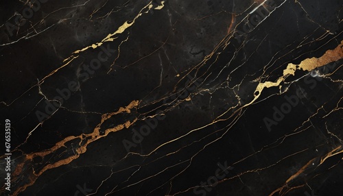 Textured of the black marble background. Gold and white patterned natural of dark gray marble texture.