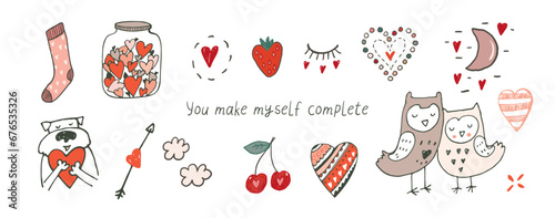 Valentine's day vector illustrations set.