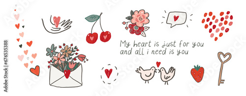 Valentine's day vector illustrations set.