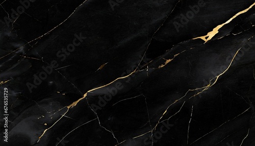 Textured of the black marble background. Gold and white patterned natural of dark gray marble texture.