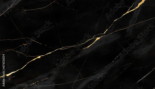 Textured of the black marble background. Gold and white patterned natural of dark gray marble texture. © CreativeStock