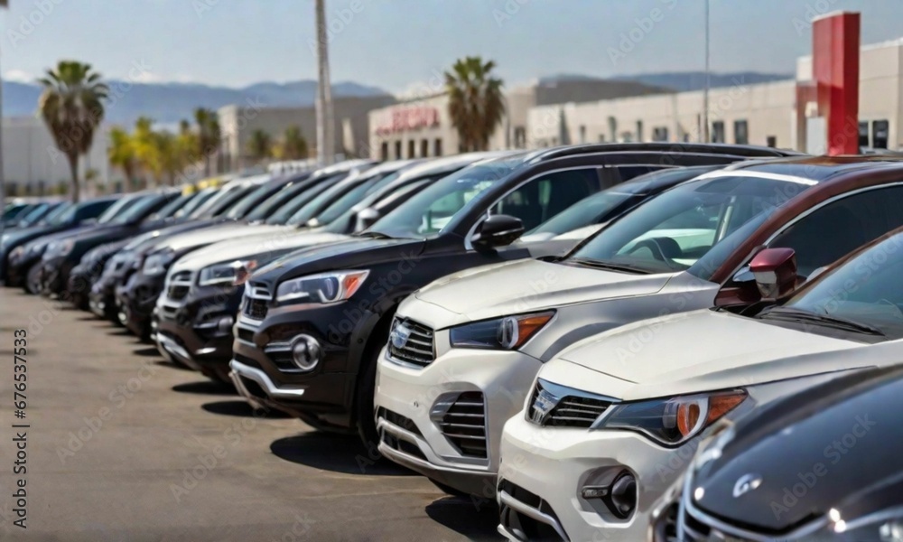 Certified Pre-Owned Cars for Sale: Showcasing the automotive industry with a variety of reliable, pre-owned vehicles on a dealership lot.
