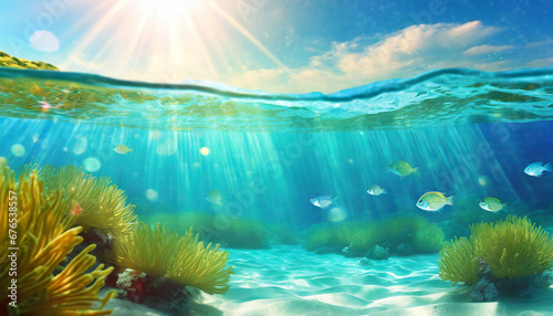 abstract underwater background marine coastal world fish sunny travel beach landscape