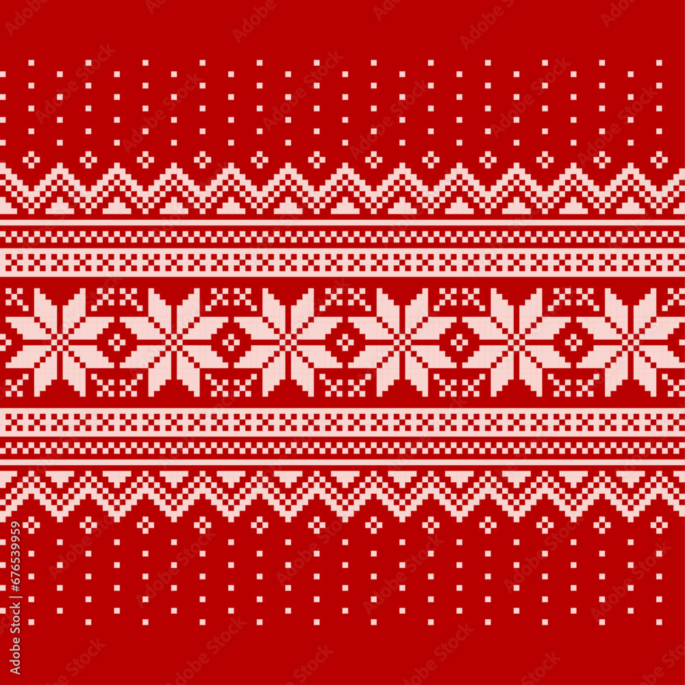 Retro christmas geometric seamless pattern vector image Retro christmas geometric seamless pattern vector image
