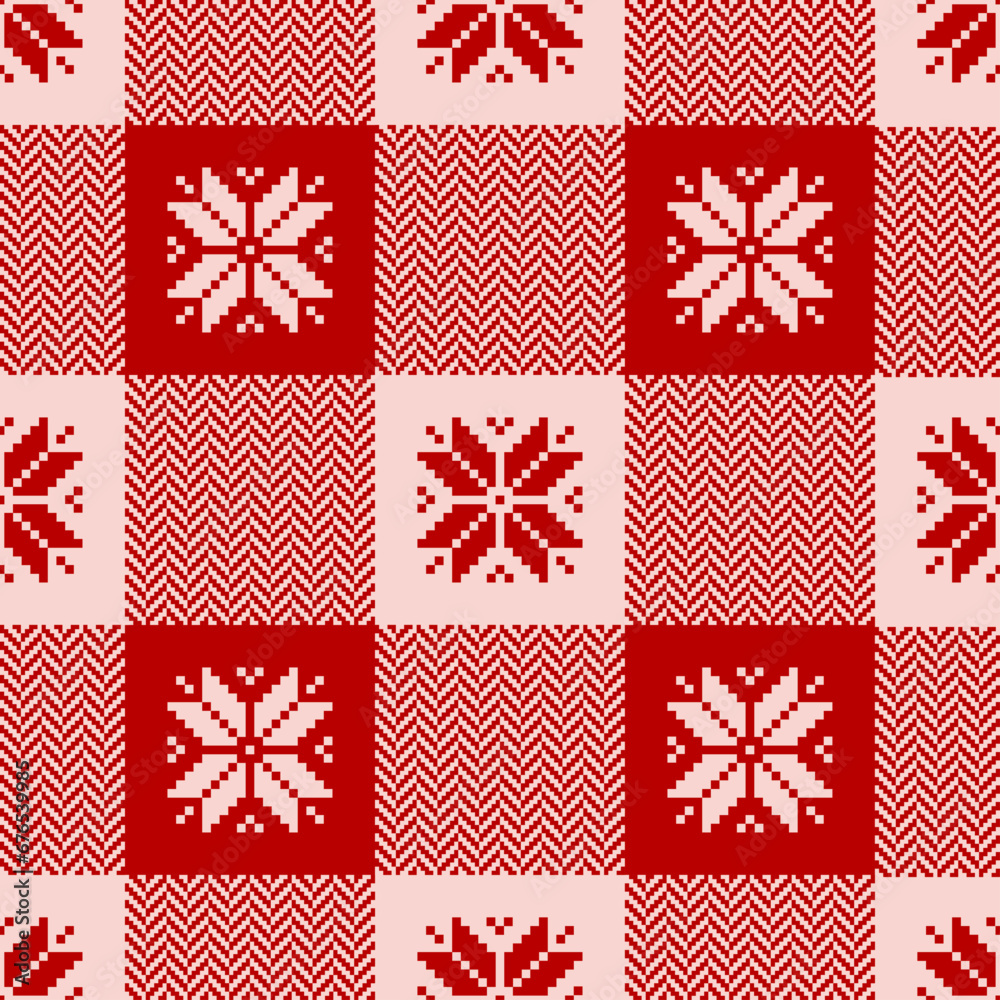 Retro christmas geometric seamless pattern vector image Retro christmas geometric seamless pattern vector image
