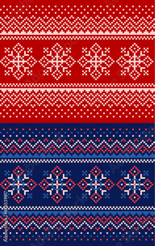 Retro christmas geometric seamless pattern vector image