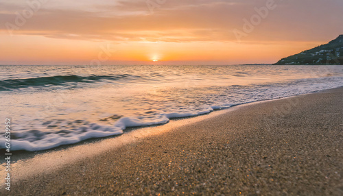 closeup beach coast sand texture with warm gold orange sunset light fantasy beach landscape sky sea bay tranquil relax bright horizon colorful sky peaceful nature seascape summer mediterranean