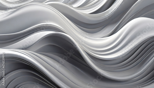 abstract 3d background white grey wavy waves flowing liquid paint