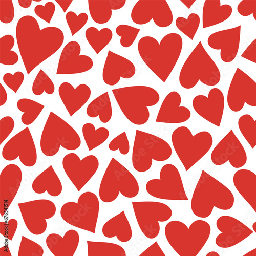 Seamless pattern with hearts. Vector illustration on white background. Valentine pattern. It can be used for wallpapers, cards, wrapping, patterns for clothes and other.