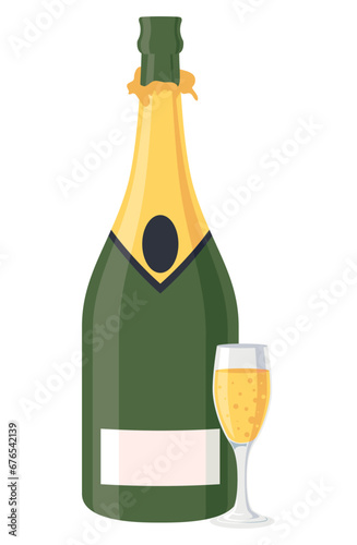 champagne bottle illustration