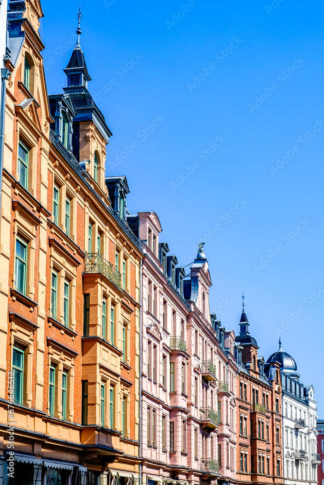 historic buildings at the old town of rosenheim - bavaria