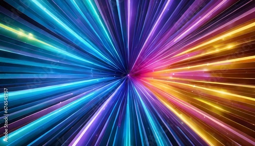 Abstract background in blue and purple neon glow colors on black. Speed of light in galaxy background