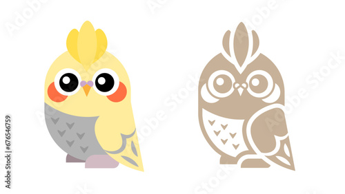 Cheerful bird (vector, logo, illustration)