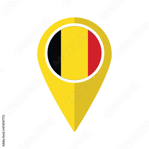 Free Download Flag of Belgium flag on map pinpoint icon isolated yellow color - GFXLoad
