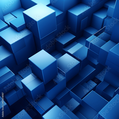 Abstract 3D render  blue geometric background and design  Futuristic technology digital  Network technologies  3d texture 