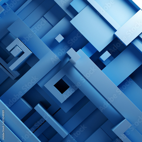 Abstract 3D render  blue geometric background and design  Futuristic technology digital  Network technologies  3d texture 