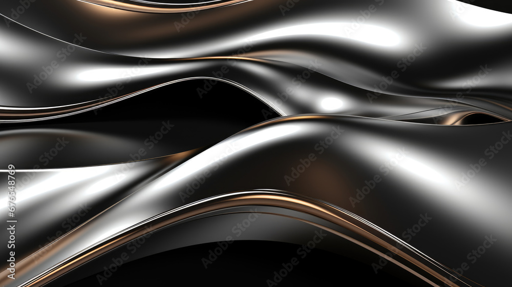 Metallic Elegance: Chrome Wave Background Metallic Elegance: Chrome Wave Background