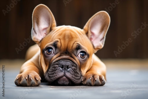 Little cute French Bulldog puppy. © julijadmi