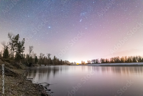 Night Stars Over Rural River photo