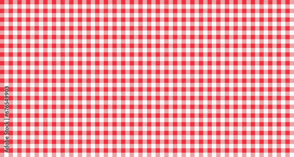 Red checkered pattern tablecloth