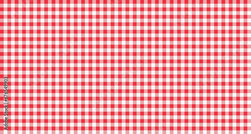 Red checkered pattern tablecloth