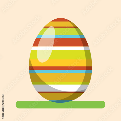 Isolated colored realistic easter egg icon Vector