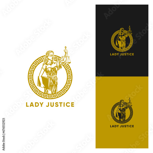 Lady justice, Themis With Black Book Logo Inspiration for Law firm photo