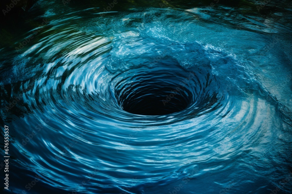 spinning blue whirlpool. Generative AI