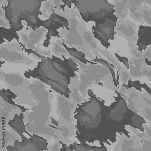 Full Seamless tie dye background pattern texture. Vector illustration Shibori. Abstract batik brush repeat pattern design Black, white, dark, grey paint splatter