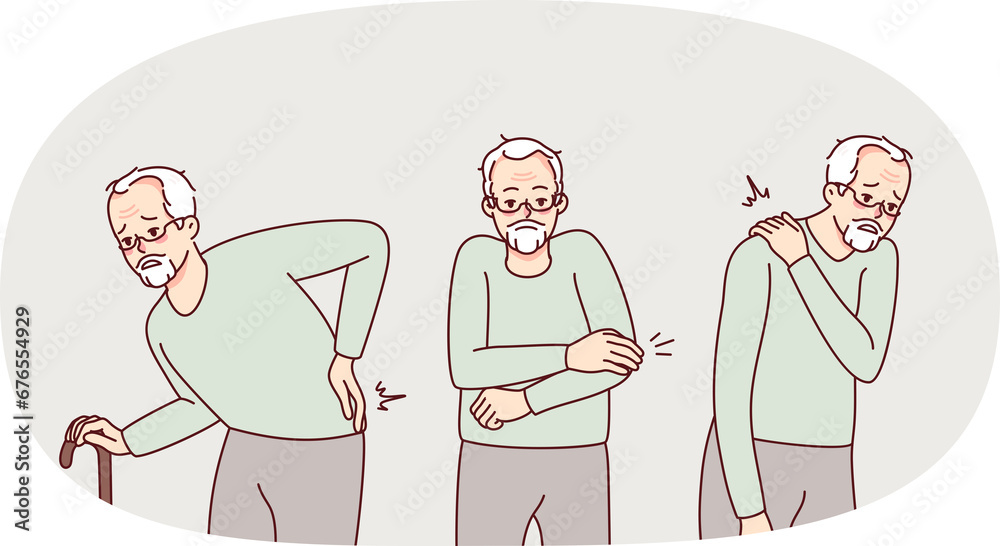 Unwell old grandfather suffer from health problems Unwell old grandfather suffer from health problems