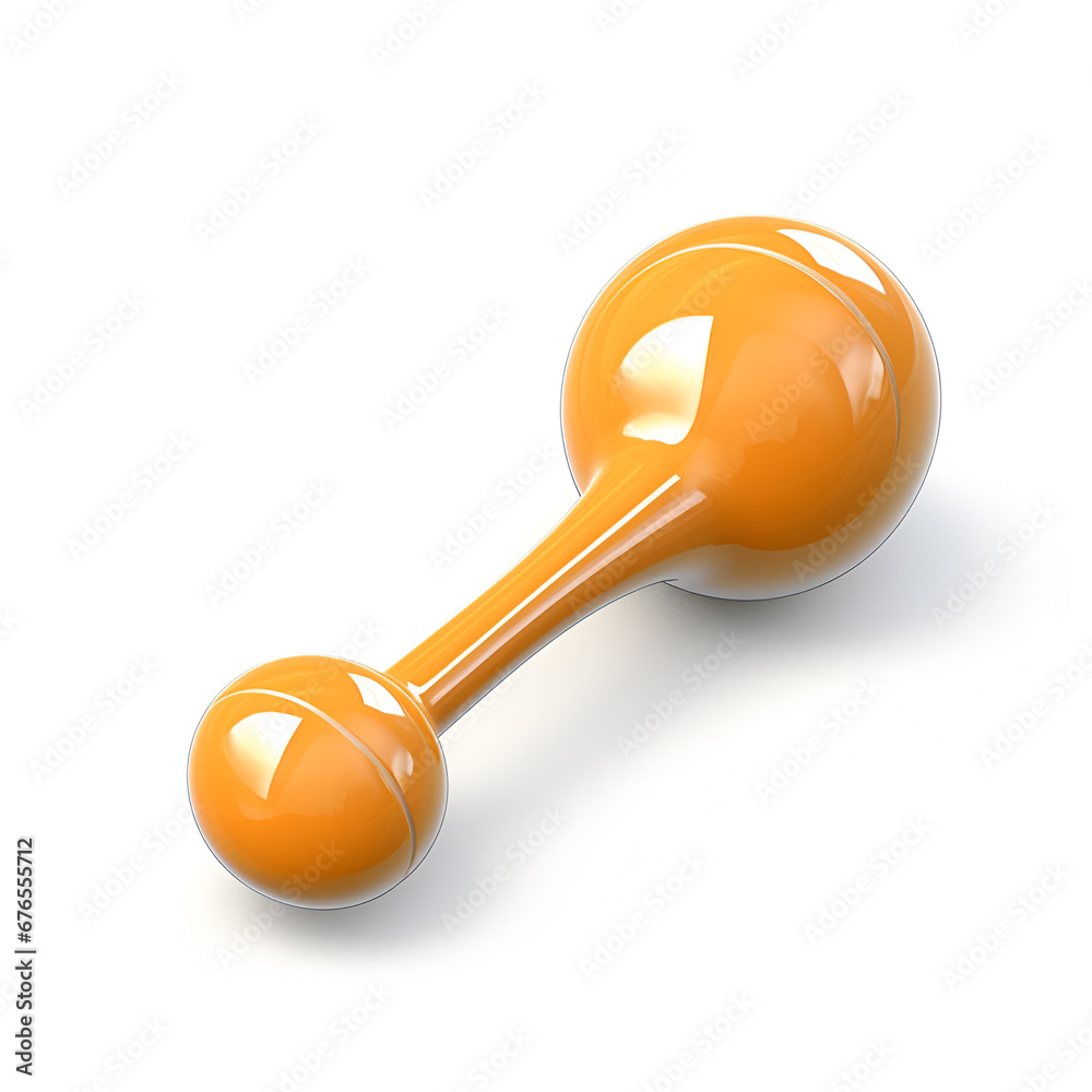 3d render of baby rattle, isolated on white background,Generative AI