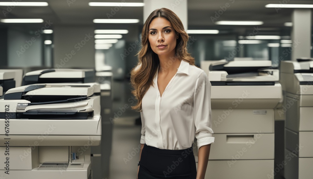 Modern office portrait of a successful woman in business attire Modern office portrait of a successful woman in business attire
