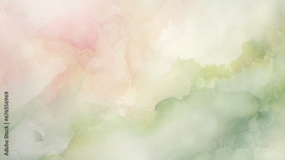 Watercolor Light Green and Pink Background – Abstract Art for Creative Projects, Web Design, and Relaxing Décor