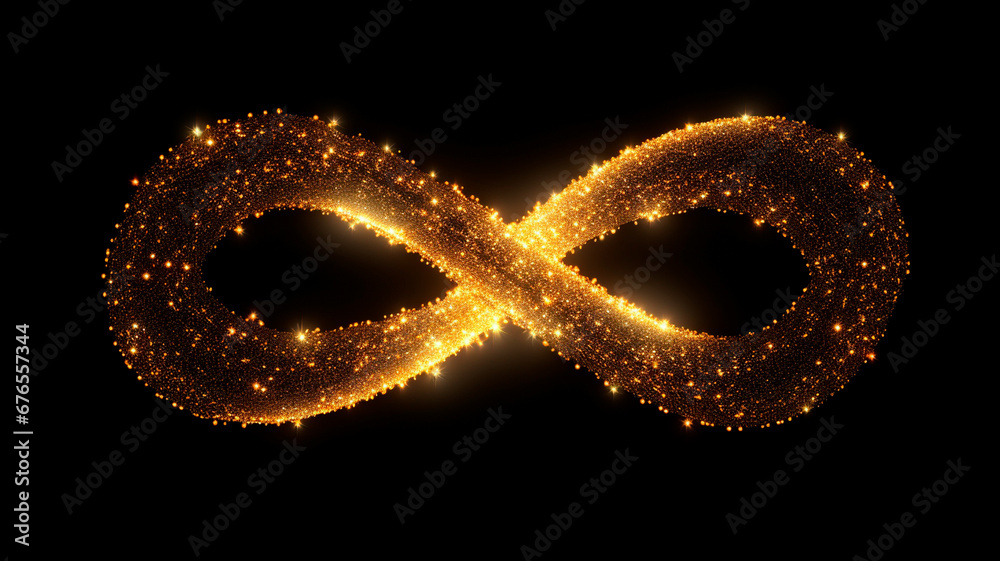 Infinity sign made of golden dots