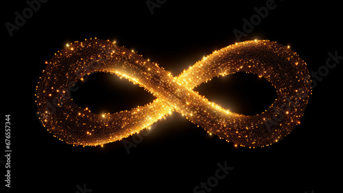Infinity sign made of golden dots