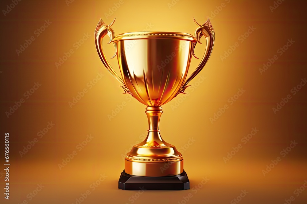 Gold trophy 1st place winner isolated with confetti and gold background Gold trophy 1st place winner isolated with confetti and gold background