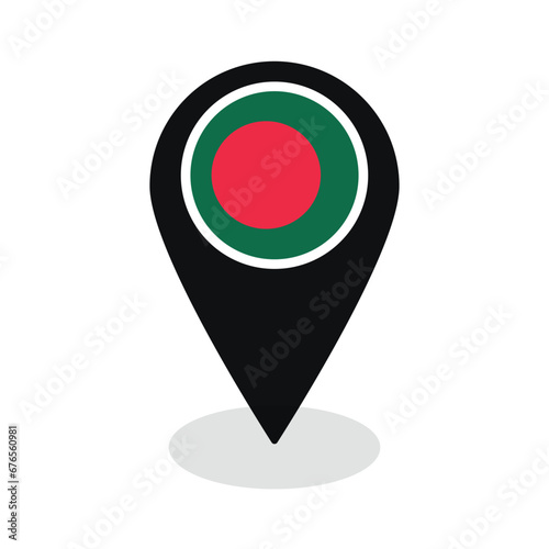 Flag of Bangladesh flag on map pinpoint icon isolated black color Free Download Flag of Bangladesh flag on map pinpoint icon isolated black color - GFXLoad