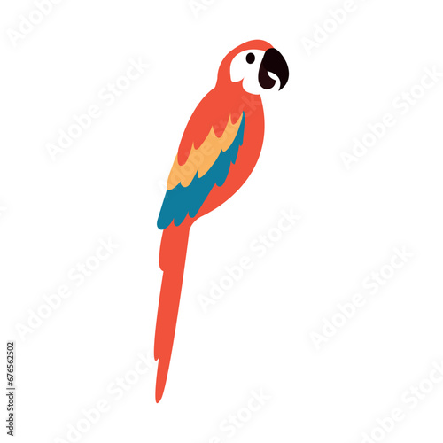 Isolated cute colored parrot cartoon character Vector