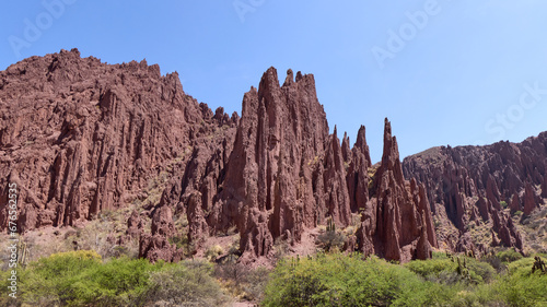 Bolivia, Tupiza. Valle de los Machos and Cañón del Inca. A landscape that looks like the Wild West. Tourist attraction with horse trips.