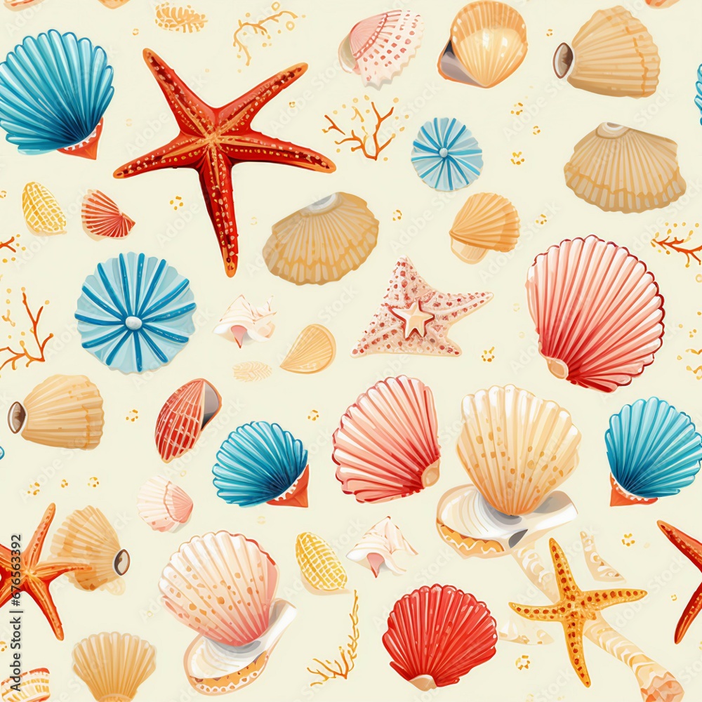 Seashells and Beach Treasures Pattern